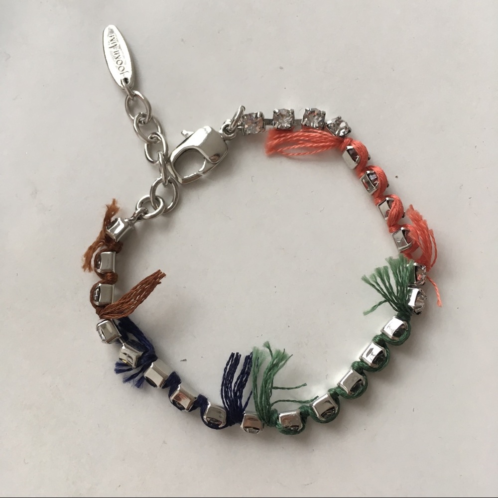 Joomi Lim silver crystal color thread bracelet